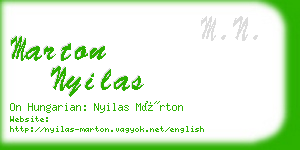 marton nyilas business card